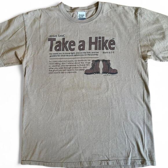 Vintage Y2K Jesus Said Take a Hike T-Shirt 2004 Large Y2K - Picture 2 of 7